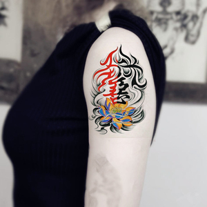 善恶一念之间唐僧仿真纹身贴 半魔半佛男女款 花臂 小腿 手臂防水