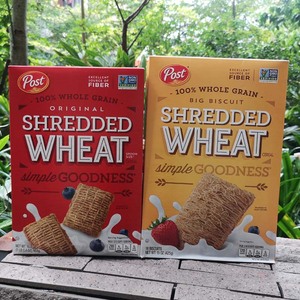post shredded wheat cereal美国即食原味早餐宝氏大饼干全麦麦片