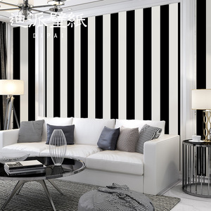 北欧简约灰色黑白竖条纹墙纸客厅卧室电视背景墙壁纸非自粘高级感