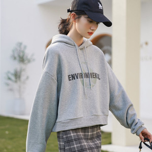 学院风卫衣女短款