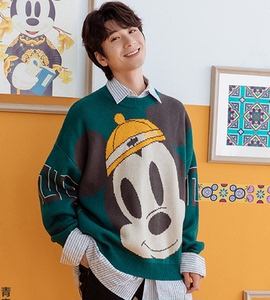 李宁迪士尼联名卫衣蔡程昱同款男女同款冬季宽松运动服ambq018-1