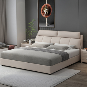 北欧科技布床主卧家用床铺布艺床现代简约新款婚床卧室双人床大床