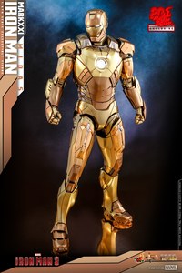 冲锋兔上海实体店现货ht hottoys mms586d36钢铁侠mk21土豪金合金