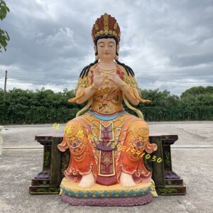 天冠弥勒佛像树脂玻璃钢木雕纯铜生漆脱胎密宗菩萨神像摆件佛像