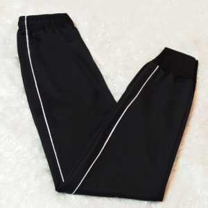 黑色校服裤子初中高中冬季运动裤一道杠束脚长裤单杠纯棉直筒裤