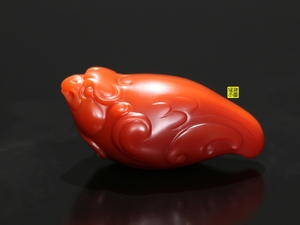 赵文金雕件赤玉南红玛瑙凤鸟凤凰太阳鸟朱雀玄鸟鲲鹏挂件吊坠边挂