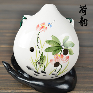 风雅陶笛 6孔中音f调陶笛 6孔手绘af陶笛 吹深谷幽兰,神话必备!