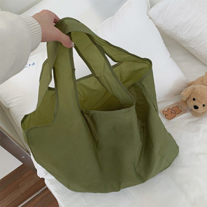 折叠购物袋抹茶绿色小清新便携大容量超轻手提袋子超市买菜环保袋