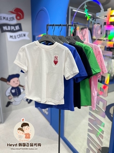 直邮MLB韩国棒球童装代购24夏款男女童圆领短袖桃心T恤TSH02