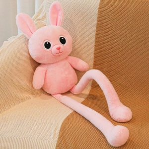 赛特抖音网红抽拉耳朵兔毛绒玩具公仔伸缩长腿兔子玩偶女生小兔兔