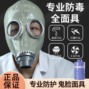 防毒面具全面罩喷漆化工生化一氧化碳头套全脸防尘鬼脸防护面罩
