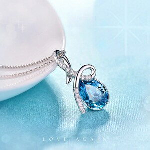 天使之泪项链女s925纯银水晶吊坠欧美时尚感情侣项饰2021新款