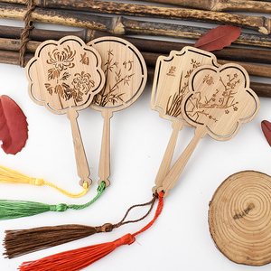 中国风梅兰竹菊乐器木制书签镂空竹质雕刻工艺古筝创意复古风礼品