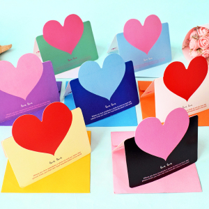 感谢感恩贺卡爱心形小礼品高档幼儿园手工diy元旦新年卡片纸礼物