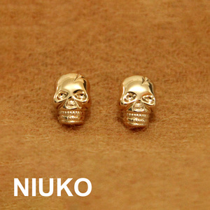 NIUKO辅料 时尚骷髅头塑料实心纽扣淡金色钮扣子针织衬衫专卖