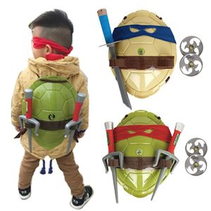 忍者神龟武器面具COS套装里奥拉斐尔双截棍忍者龟龟壳扮演男玩具