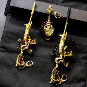 绝地求生m416五爪金龙大号吃鸡玩具模型全套黄金装备平底锅金属枪