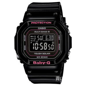 卡西欧光能6局电波手表女 bgd-5000-1/2/7jf/4bjf 5000md-1jf包税