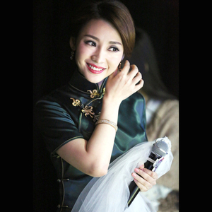 熙隆阁高端定制明星柳岩同款真丝桑蚕丝手工定制复古旗袍裙