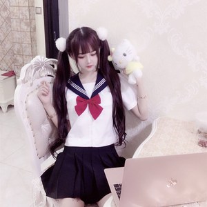 抱抱姜娜小不点杨清柠同款软妹jk制服水手服蝴蝶结短袖短裙两件套