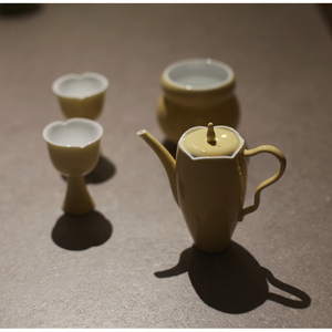 |亦宋书院|《鹅黄》传统中国色系列 茶壶 高足杯 青釉 黄色茶具
