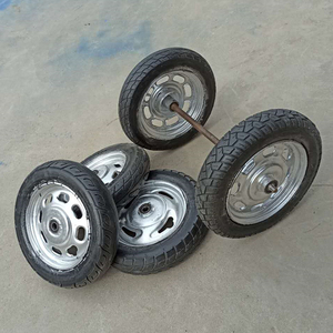 二手轮子轱辘小推车专用轮摩托轮改造轮推货车轮两轮连轴小车翻新