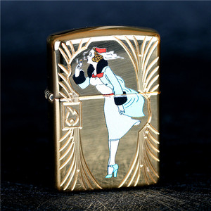 zippo芝宝防风打火机 美国原装盔甲机 风中女郎85周年全球限量版