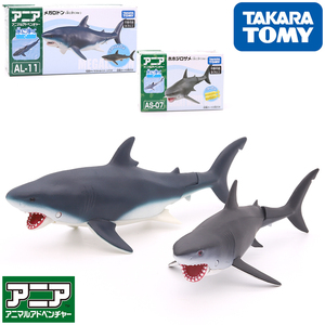 TOMY多美卡安利亚仿真巨齿鲨模型大白鲨海洋动物玩具漂浮版鲨鱼