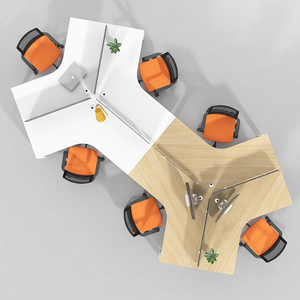 办公桌6人位y形多人不规则工作位设计师职员隔断桌简约现代电脑桌