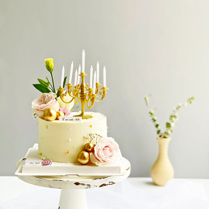 母亲节烘焙蛋糕装饰抖音同款欧式复古烛台生日蜡烛派对布置摆件