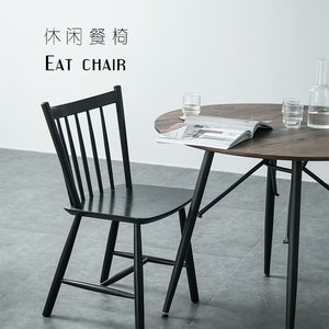 北欧实木温莎椅现代简约家用靠背餐椅ins网红日式书桌白橡木椅子