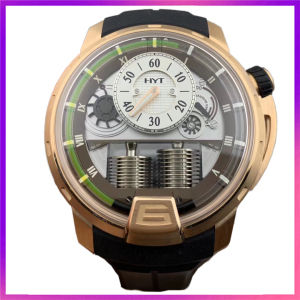瑞士二手 hyt液压手表 h1系列 动储 18k玫瑰金手动机械男表 48mm