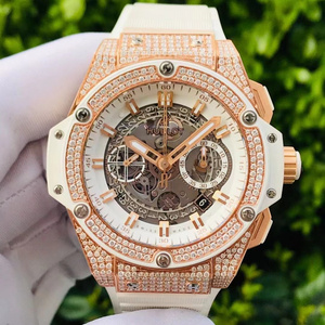 二手 宇舶hublot 王者至尊系列全镂空18k玫瑰金镶钻自动机械男表