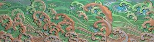 华龙阁精雕图 jdp波浪 海浪 浪花 水纹 波纹横版围板浮雕图灰度图