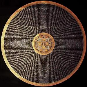 珍品坛城精品巨幅名家唐卡作品纯手绘十字金刚杵矿物颜料手绘收藏