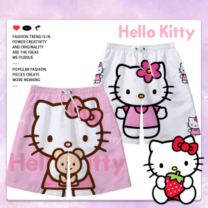 hellokitty凯蒂猫短裤男女夏季宽松百搭家居情侣休闲沙滩五分睡裤