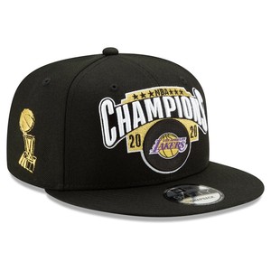 美国代购正品New Era湖人队2020年NBA总冠军棒球帽冠军颁奖帽子黑