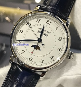巴黎表行直播 专柜手续 万宝龙montblanc 118516 男士月相机械表