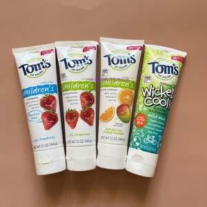 汤姆小我屋toms儿童宝宝草莓 芒果橘子味薄荷味含氟无氟牙膏toms