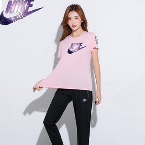 耐克顿运动套装女夏季新款短袖t恤女冰丝速干透气休闲宽松两件套f