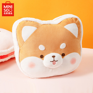 miniso名创优品趣味阿柴系列萌趣抱枕毛绒狗狗柴犬公仔午休枕头