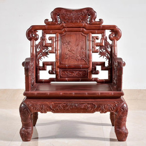 赞比亚紫檀木沙发 非洲血檀红木竹节沙发客厅组合明式清式古家具