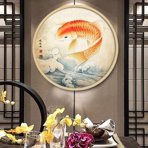 钻石画满钻圆形鱼