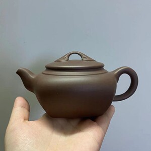 特价宜兴紫砂壶 正品名家国助工奚根祥手工制作 原矿紫泥四方如意