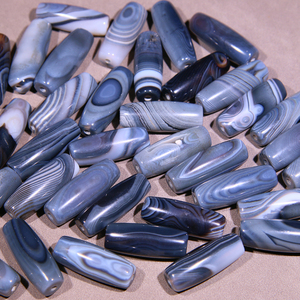 缠丝玛瑙蓝沁细小勒子 30mm款 尺寸不一随机发货 多款可选配珠