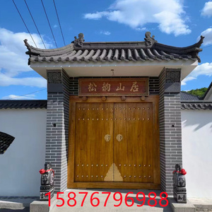 实木仿古大门中式别墅围墙庭院双开大门祠堂乡农村四合院木质大门