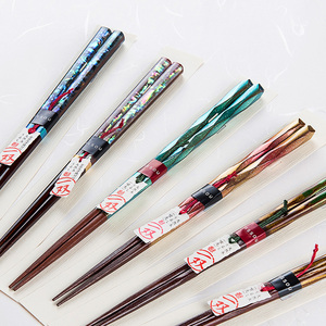 日本原装进口 issou高档和风手工炫彩色天然木筷子 雅贝尖头防滑