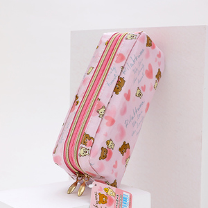 日本笔袋san-x轻松熊双层铅笔袋可爱儿童高中生文具盒铅笔袋