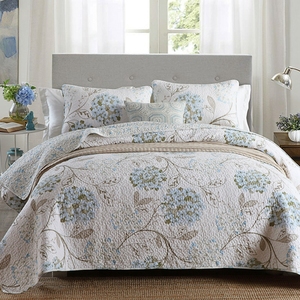 外贸出口美式纯棉水洗绗缝被三件套韩国床盖欧式加厚盖毯床单床罩