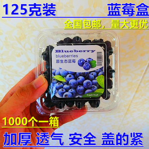 125克装加厚蓝莓盒一次性透明塑料蓝莓包装盒树莓打包盒保鲜盒pet